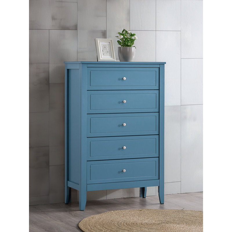 Daniel 5 Drawer Chest - Teal, Teal