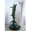 Sculpture sur pied en marbre marbré sur mesure 14 po x 14 po x H 41 po