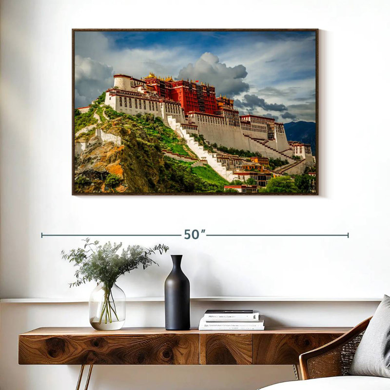 Palais du Pocala, Tibet, Cadre flottant noyer, 40 po x 27 po