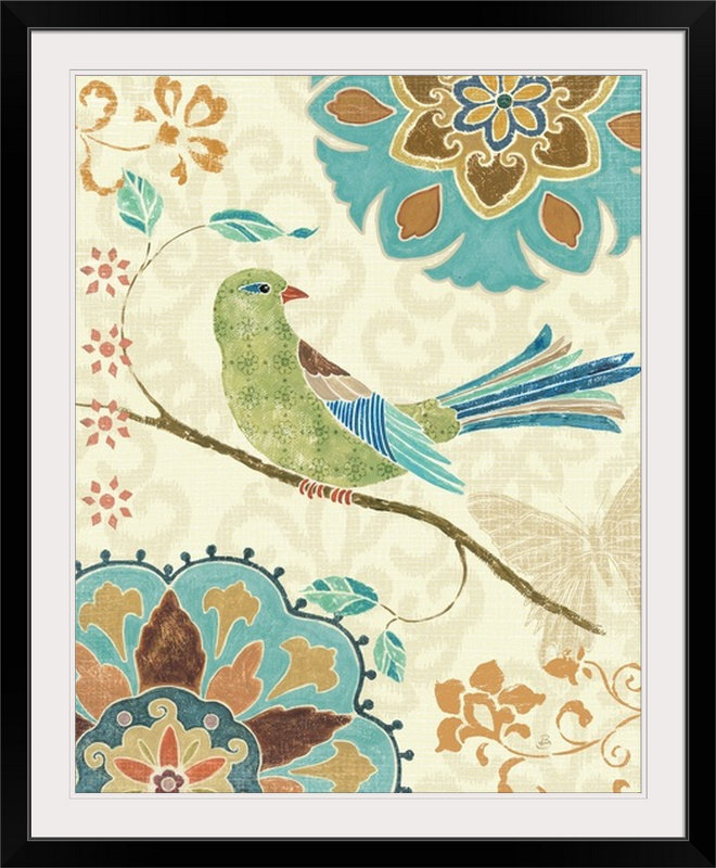 « ii », reproduction d’impression sur brissonnet, Eastern Tales Birds, H 23 po x l 20 po x P 1 po, Cadre noir
