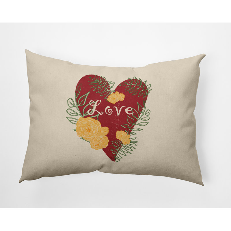 Floral Outdoor Reversible Throw Pillow, 14"H x 20"W, Rectangular