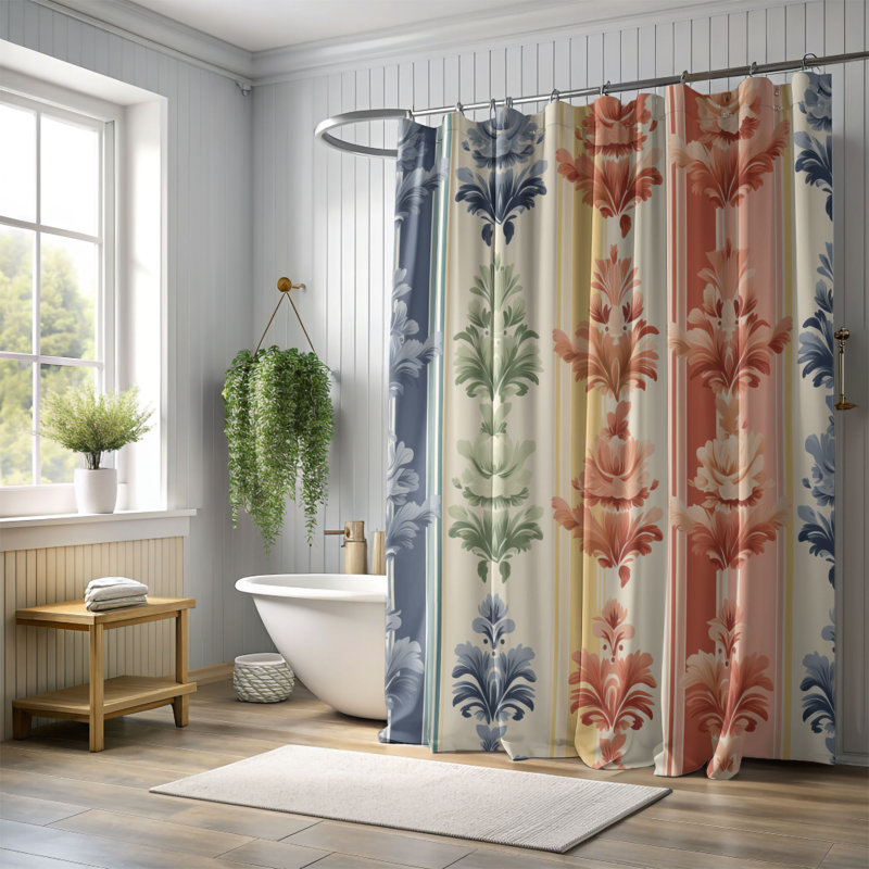 Rideau de douche Sumptous Damask - Premium, H 74 po x l 71 po
