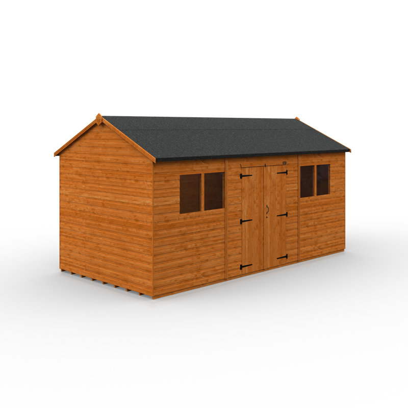 Tiger Solid Wood Shiplap Apex Garden Shed, 254cm H x 474cm W x 234cm D