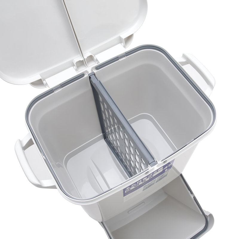 Argus Plastic Step On Multi-Compartment Rubbish & Recycling Bin, 38L