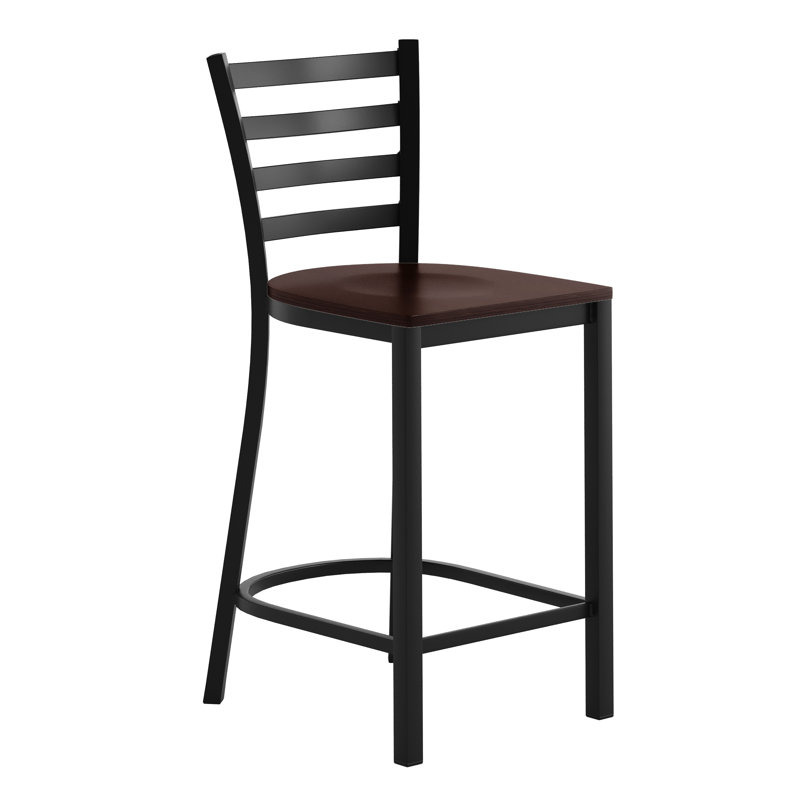 Tabouret de comptoir en métal Commercial, Walnut