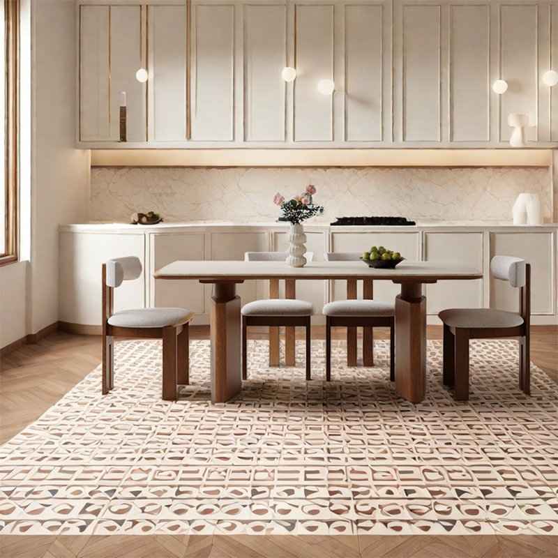 Ensembles de table de salle à manger à plaque de pierre épaissie, H 29,52 po x L 70,86 po x l 31,49 po