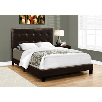 Full Size Upholstered Bed In Exquisite Dark Brown Headboard For A Tranquil Bedroom