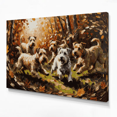 Dogs Welsh Terrier Black Canvas Wall Art