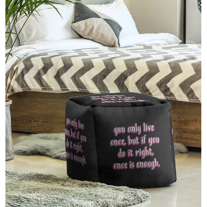 Repose-pieds cube, Rose