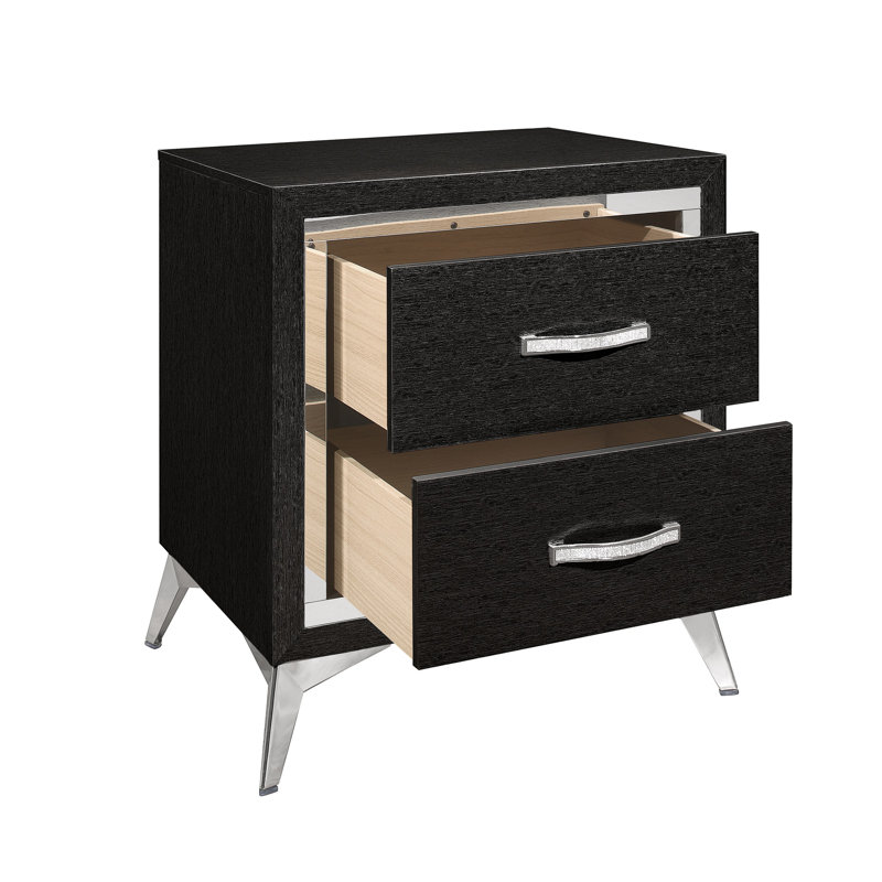 Table de chevet Hoag, Noir / argent