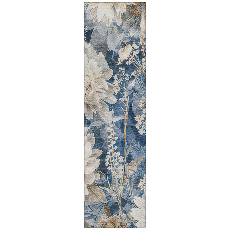 Machine Washable Indoor/Outdoor Chantille ACN2934 Floral Rug, 2'3" x 7'6" Runner