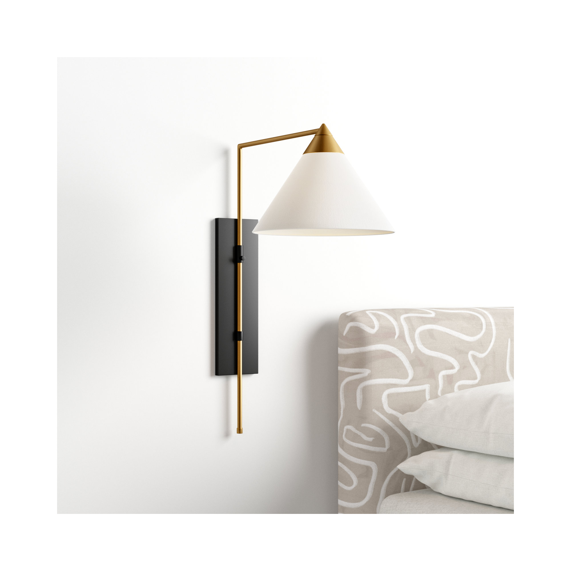 Raze Steel Adjustable Wall Sconce , Burnished Brass/Deep Bronze