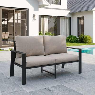 Aluminum Outdoor Loveseat With Single Arm