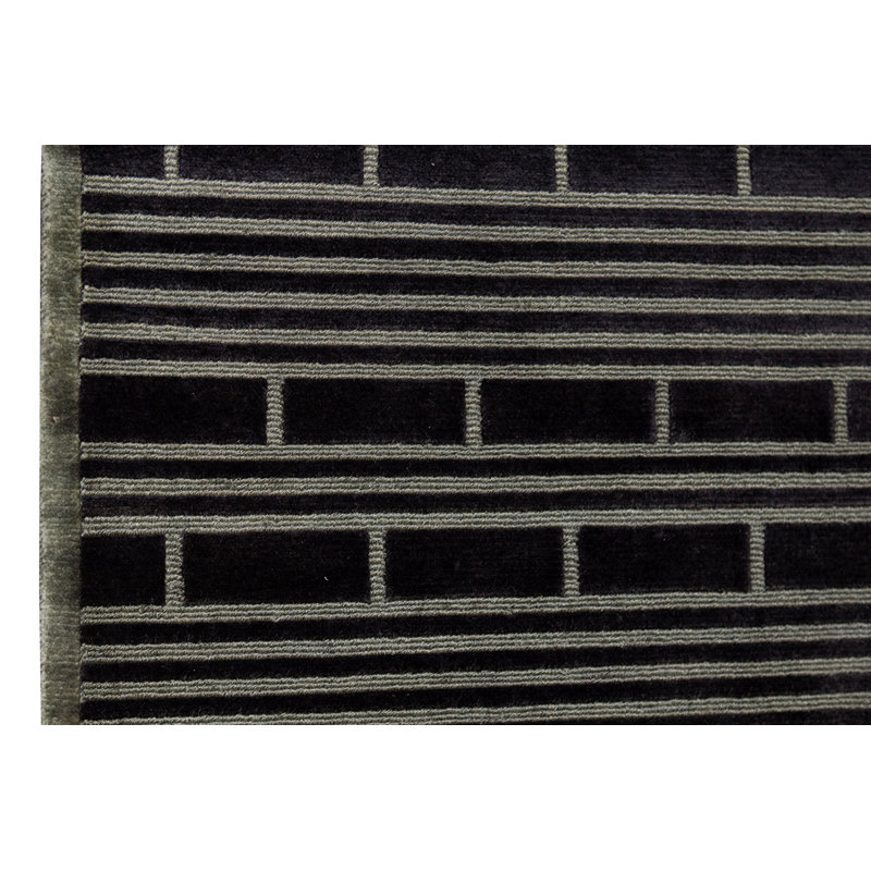 Hand-Knotted High-Quality Black Area Rug