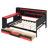 Gaming Daybed with Integrated Desk and Lights, Modern Wooden Bed Frame with 3 Storage Drawers and Built-in Charging Station-1502527959-1502527958