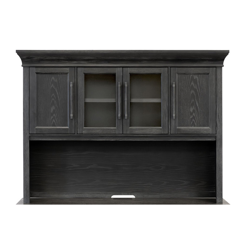 Huche de direction traditionnelle en bois avec portes, rangement de bureau, entièrement assemblée, noir, Noir