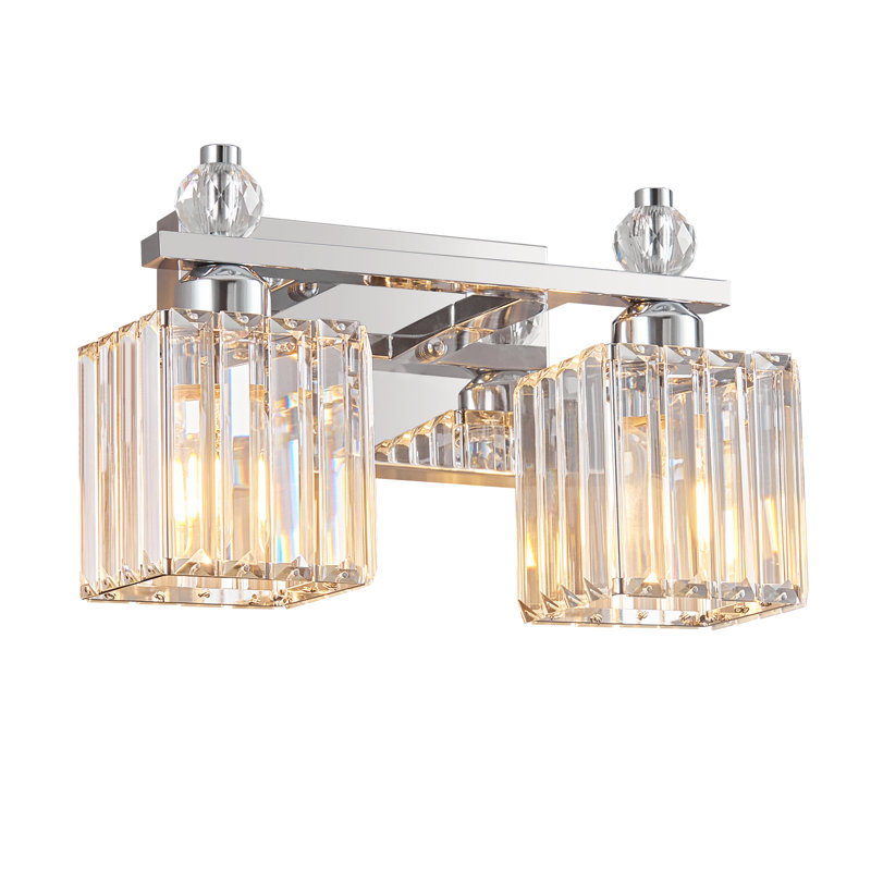 Luminaire de salle de bain Kyneisha, Chrome, Deux lumières