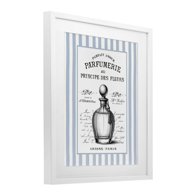 Impression rétro sous verre sur fond rayé, design par lettré et doublé