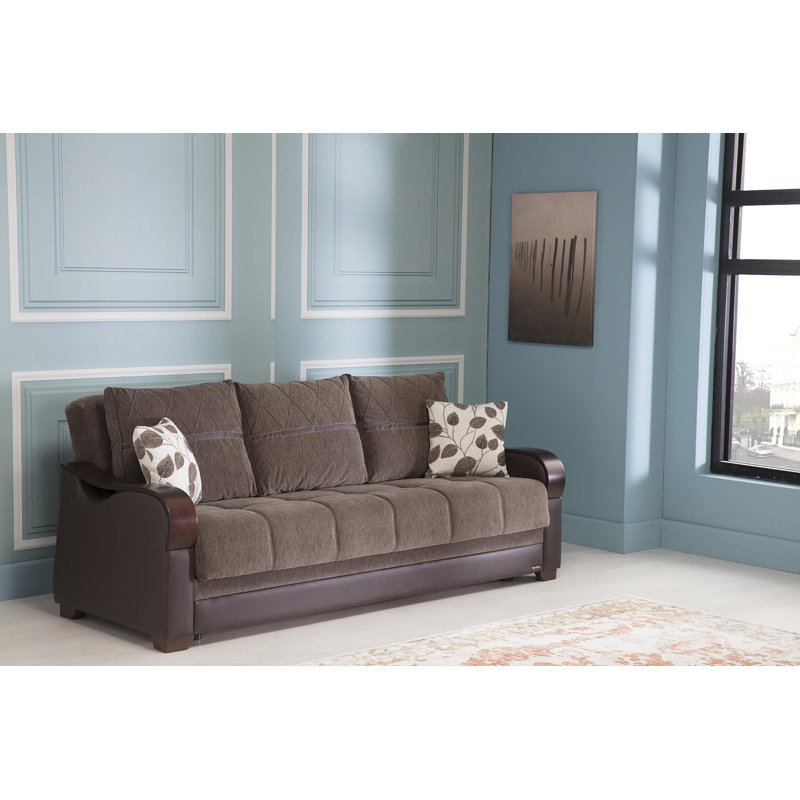 Selry Upholstered 86.2'' Sleeper Sofa, Armani Brown
