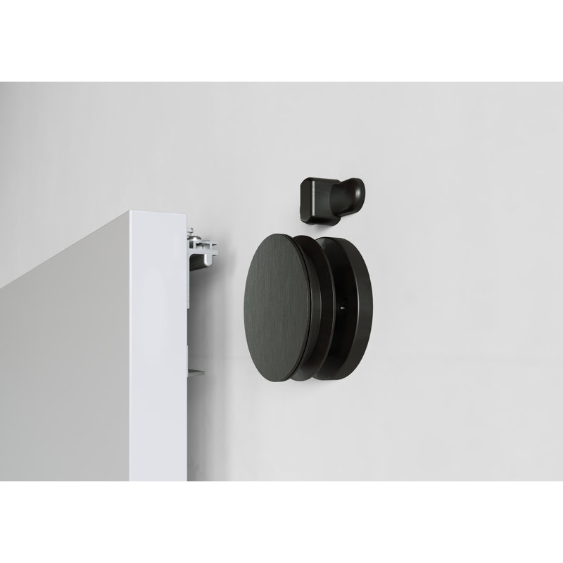 Ensemble de quincaillerie de porte de grange simple standard InvisiGlide Across the Wall, Noir mat, 36 po