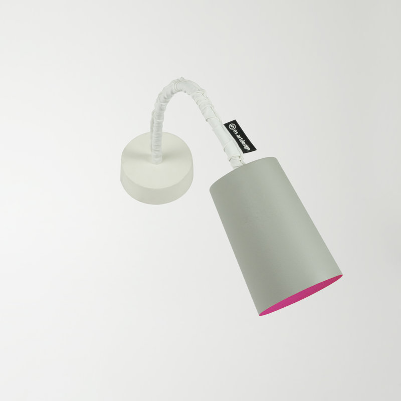Armed Sconce, Grey/Magenta