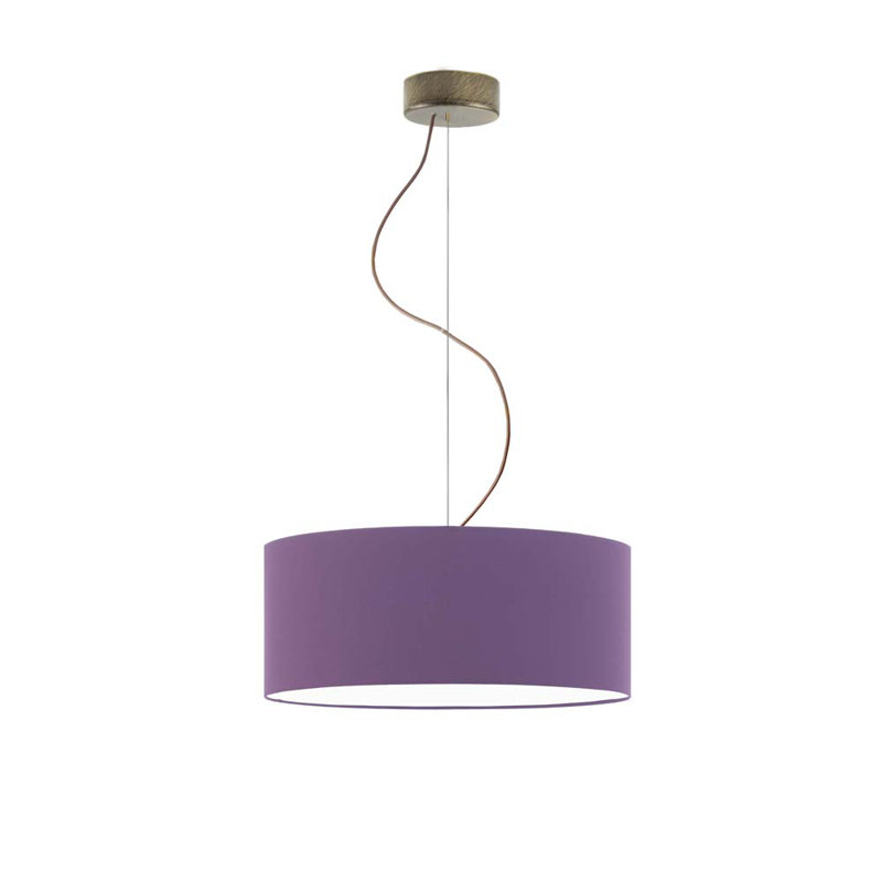 Aubryelle 3 - Light Drum Pendant, 120cm H x 40cm W x 40cm D, Violet, Antique Gold