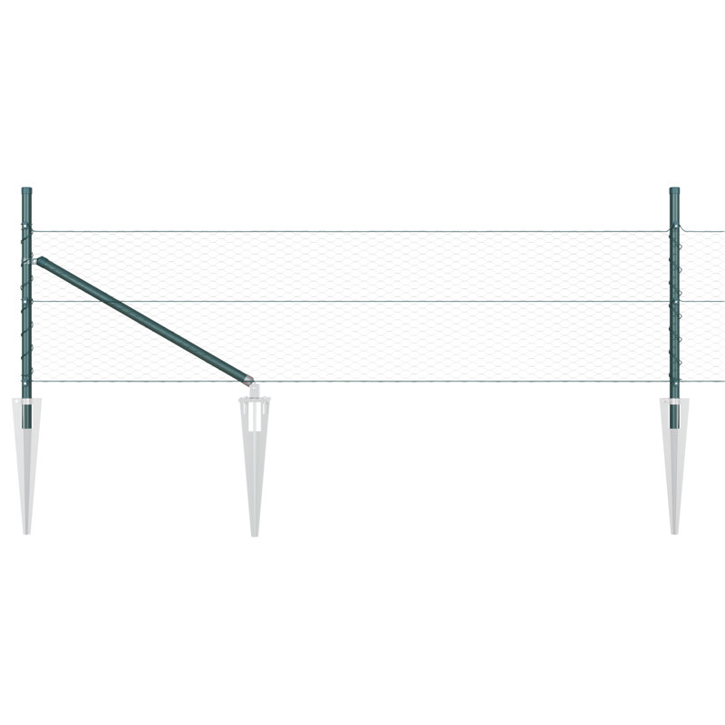 Hexagon Fence Green Steel, 40cm H x 5000cm W