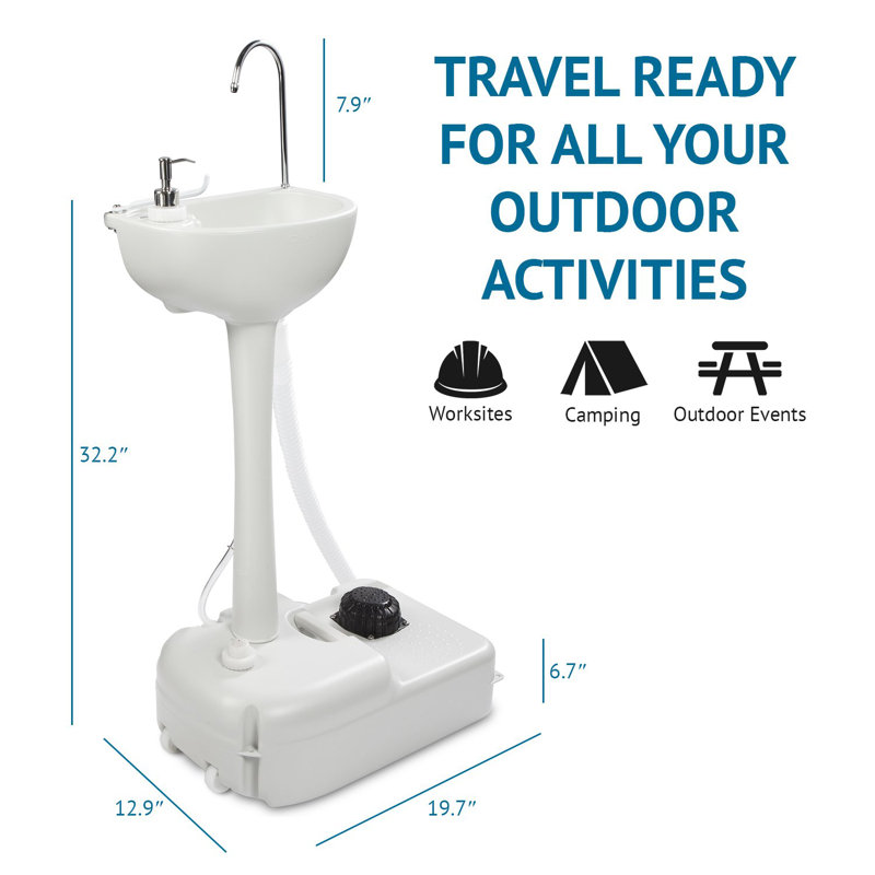 Station de lavage de mains portable avec robinet L 20 po x l 13 po