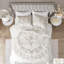 Housse de couette en coton chenille - double / grand, lavable à la machine, 3 pièces avec bouton double / grand
