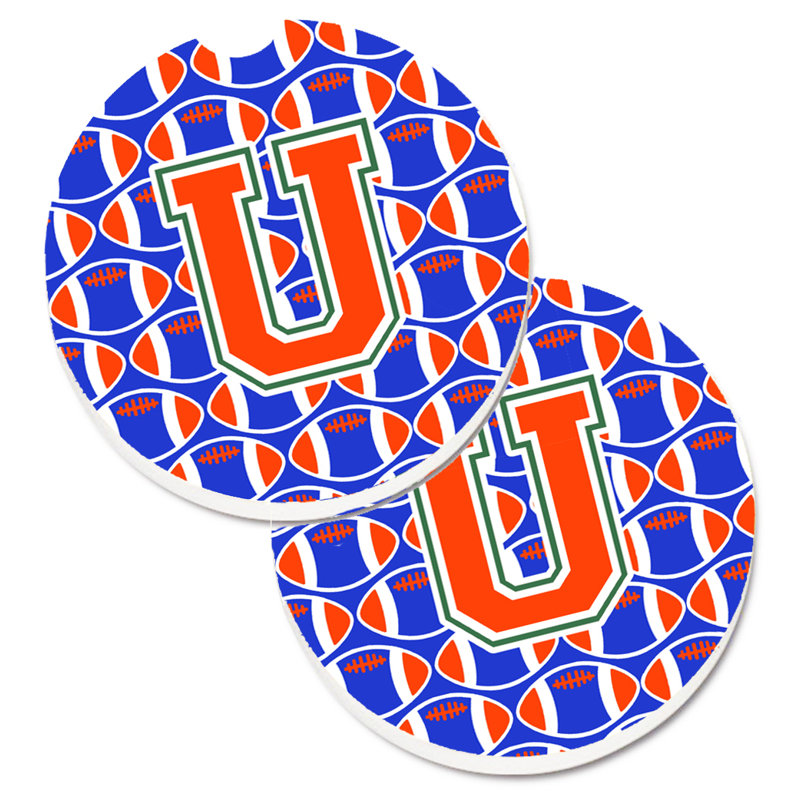 Sous-verre de football, U, Bleu / Orange