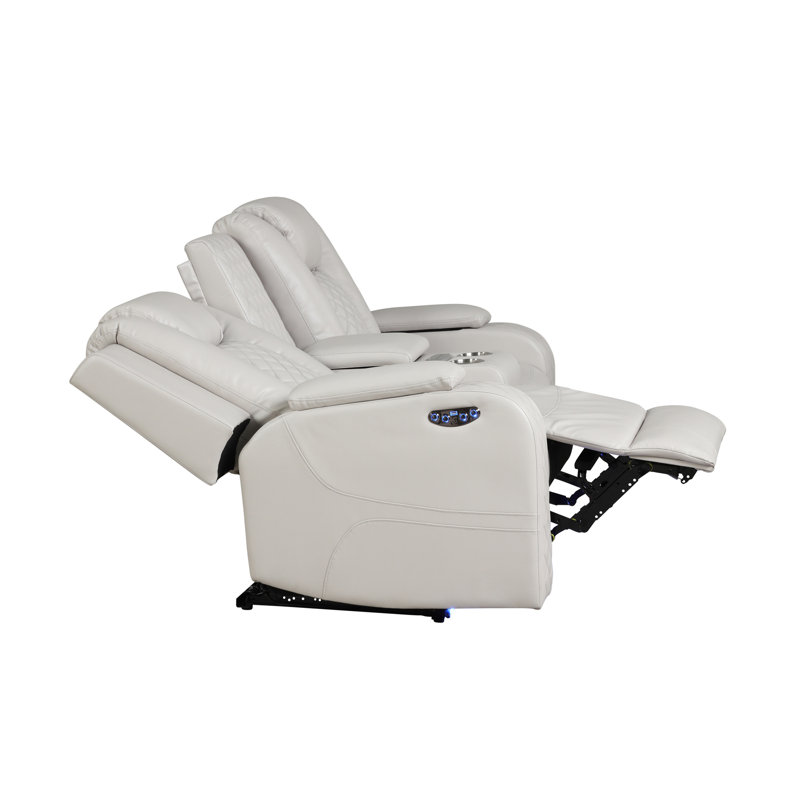 DEL et fauteuil inclinable électrique 3 pièces en similicuir glacé