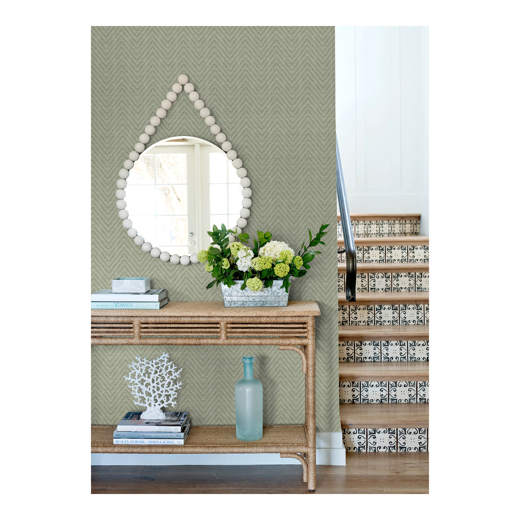 Ziggity Chevron Wallpaper, Green