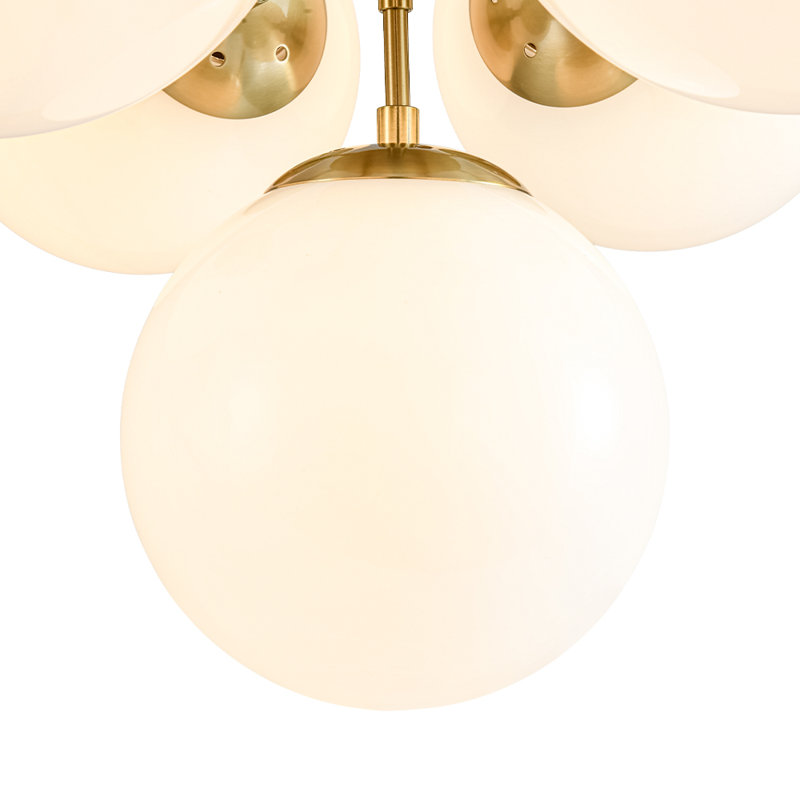 Lustre à 7 lumières avec abat-jour sphérique Delacroy, H 15,7 po x l 26,7 po x P 26,7 po