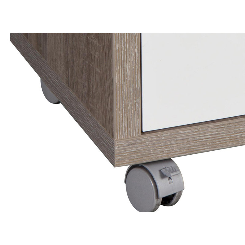 Disegno 3 -Drawer Mobile File Cabinet, Brown/White