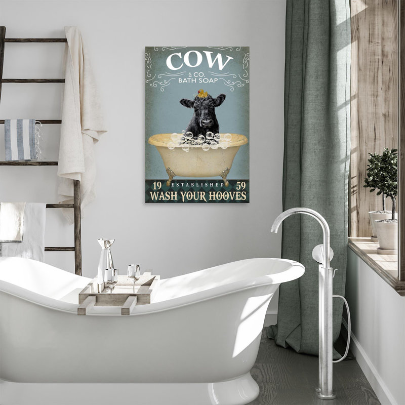 «Cow Bath Soap», impression sur toile tendue