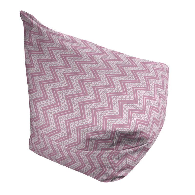Housse de sac à billes à chevrons à la main classic, H 27 po x L 30 po x P 25 po, Bourre en polyester, Rose