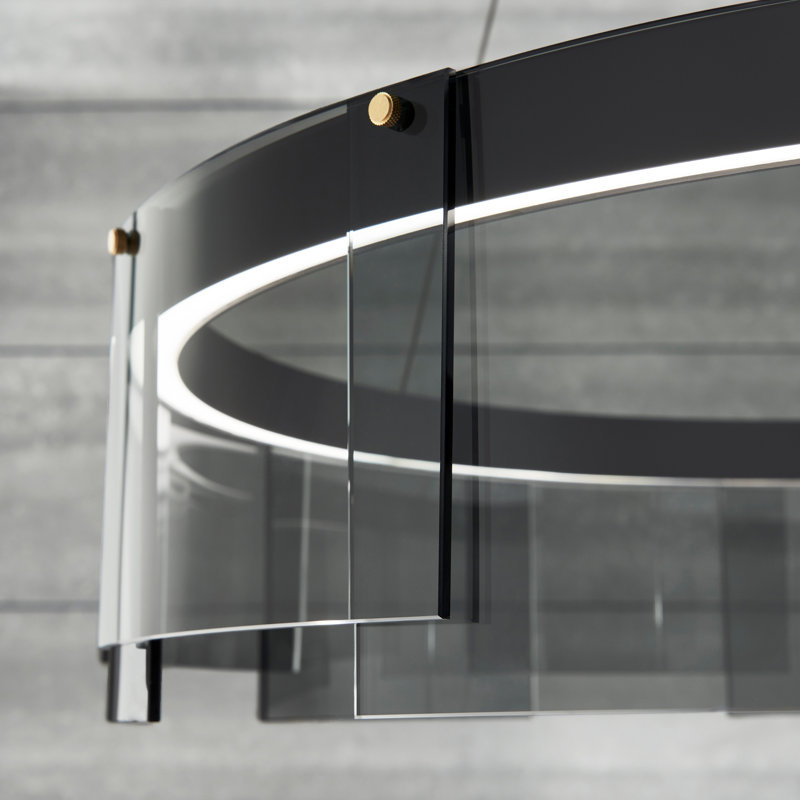 Stratos 1 - Light Glass LED Chandelier, Smoke/Black, Black