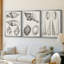 Gris anthracite et coquilles de lin IV - Toile tendue avec châssis sur mesure - 3 pièces-439176404-439176408