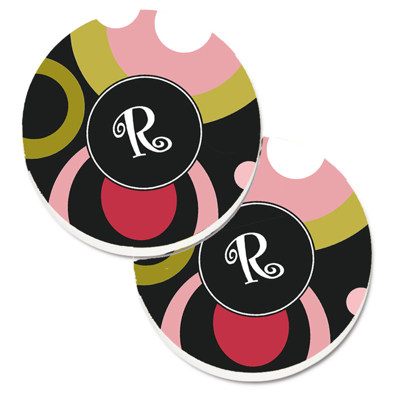 Sous-verre de voiture monogramme, Lime, R