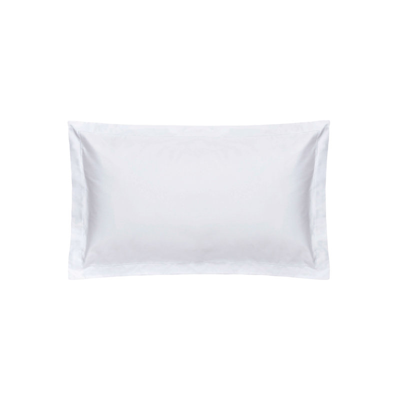 Plain Dye 400 TC Egyptian-Quality Cotton Oxford Pillowcase, White, 91cm H x 51cm W