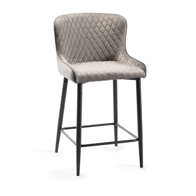 Mireille Upholstered Adjustable Height Bar Stool with Steel Frame
