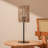 Modern Black Table Lamp With Rattan Shade