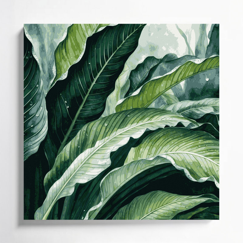 Art mural sur toile Botanical Alocasia, H 16 po x l 16 po