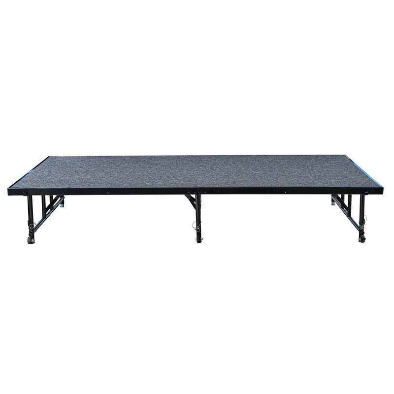 Plateforme de scène portative réglable en hauteur 4 pi x 8 pi NPS, H 24 po x l 48 po x P 96 po, Tapis gris