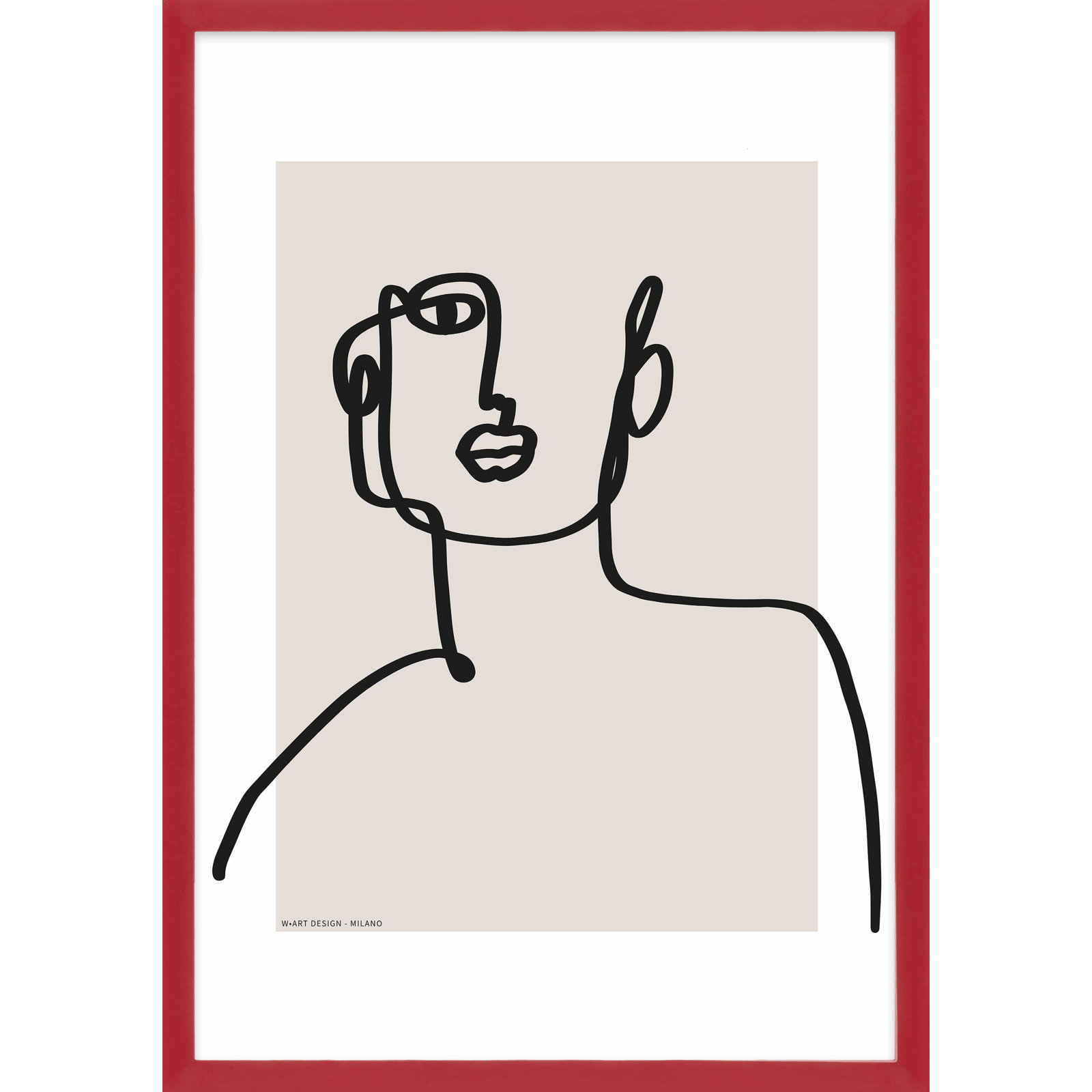 Romina Gadler "Figure and Form 2" Print, 38" H x 26.5" W x 1.25" D, Red Framed Paper