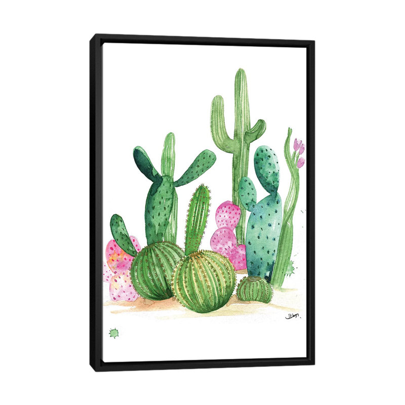 Cactus par Rongrong DeVoe - Estampe numérique sur toile tendue avec châssis, H 26 po x l 18 po x P 1,5 po, Pas de tapis