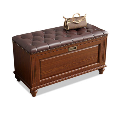 Brown Upholstered Bench