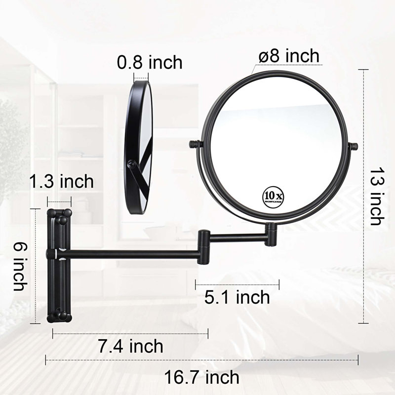 Indre Metal Wall Mirror, Black
