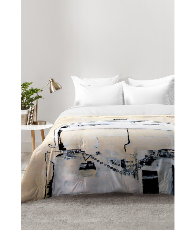 Robin Faye Gates Modern & Contemporary Abstract Comforter, Twin XL Comforter + 1 Standard Sham