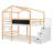 Bunk Bed House Bed With Roof Windows Blackboard And Storage Ladder  Platform Bed,bed Frame-457136792